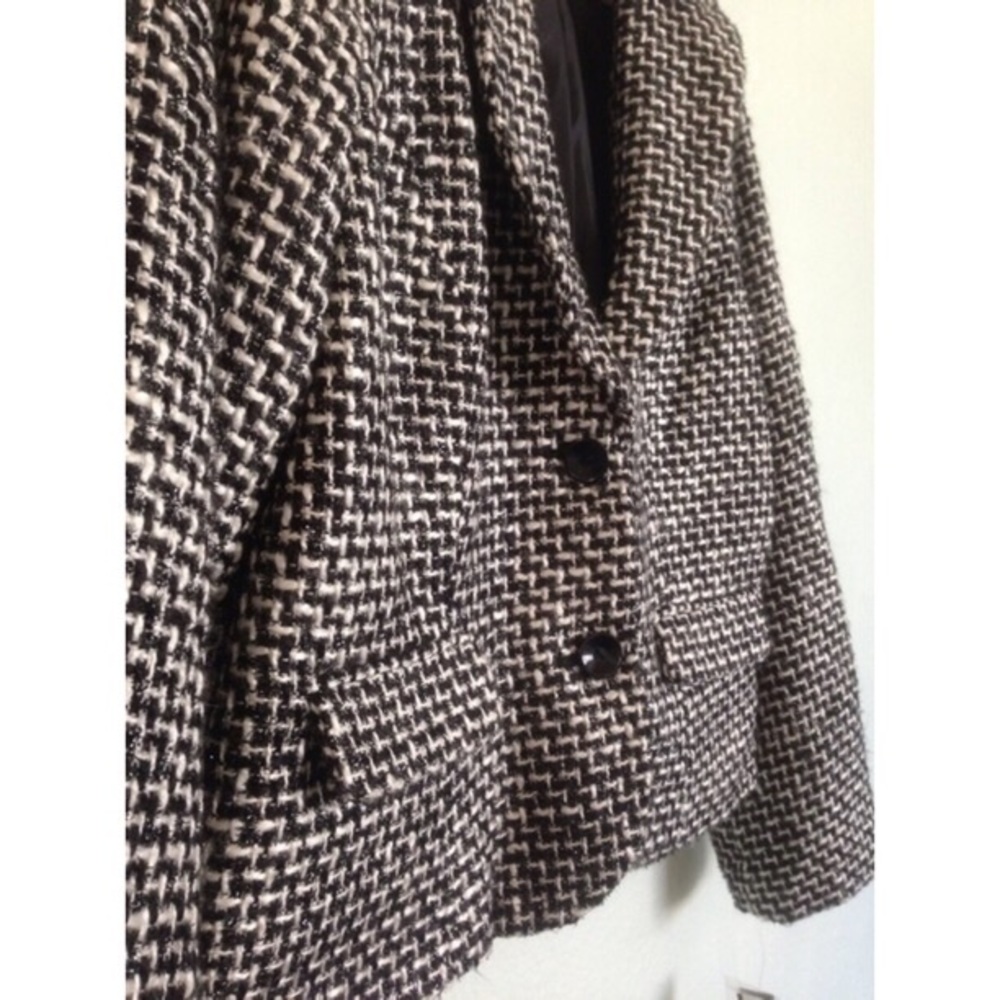 NWT AB Studio Black & White Knit Blazer Size 14 - Picture 2 of 6